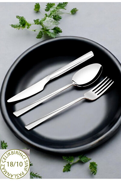 Gökdil Gold Touch 36 Parça 12 Kişilik 18/10 Paslanmaz Çelik Çatal & Kaşık & B...