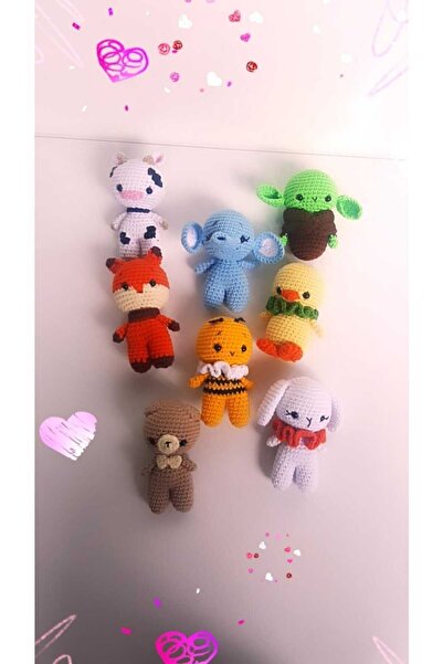 Penguen 8-Piece Animal Set Hand Knitted