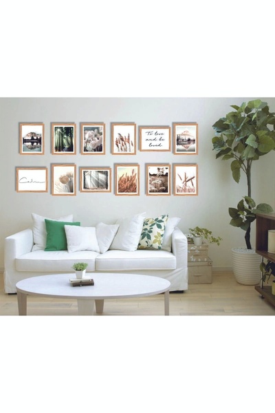 hediyesepetin 12 Parça Çerçeve Görünümlü Mdf Tablo Seti
