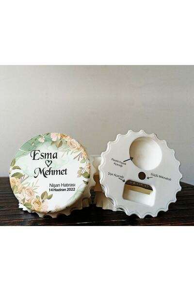 DeryalarDijital 10 Adet Magnet Baskı Düğün Nişan Nikah Magneti Açacaklı Yuvar...