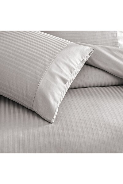 Taç Grey Double Crown Stripe Premium Duvet Cover Set