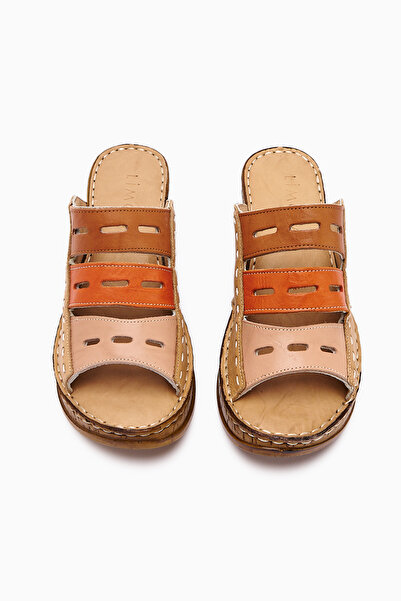 Limoya Γυναικείες παντόφλες από γνήσιο δέρμα Etta Mink Tan Orange Powder Laser Cut (COMFORT ΓΥΝΑΙΚΕΣ ΠΑΝΤΟΦΛΕΣ)