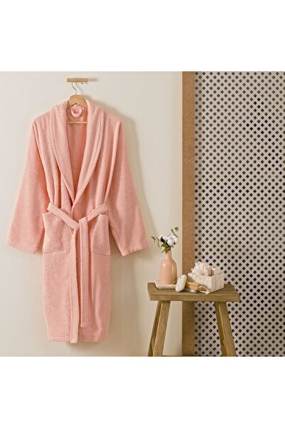 Taç Pamuk Şalyaka Bornoz Somon