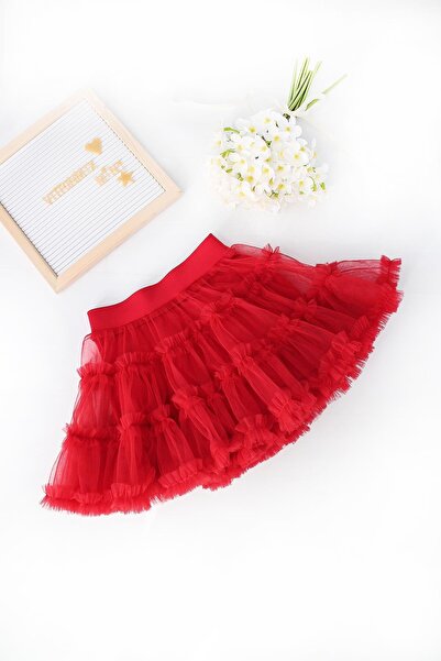 VİTRİNMİXMİNİ 100% Handmade Red Color Girl's Tutu Skirt--Measures in Description