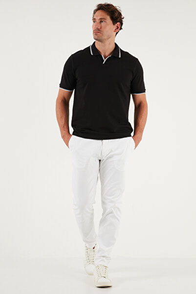 Buratti Bavlněné tričko Regular Fit Stripe Detailed Polo Neck Pánské TRIKO POLO LÁTKA 5902964