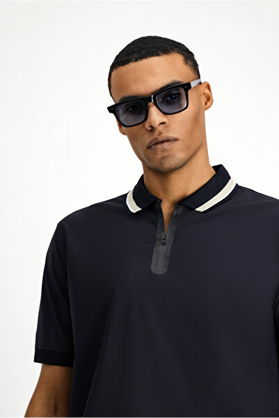 Kiğılı Μπλουζάκι με λαιμόκοψη πόλο με φερμουάρ Techno-Line Lycra Slim Fit