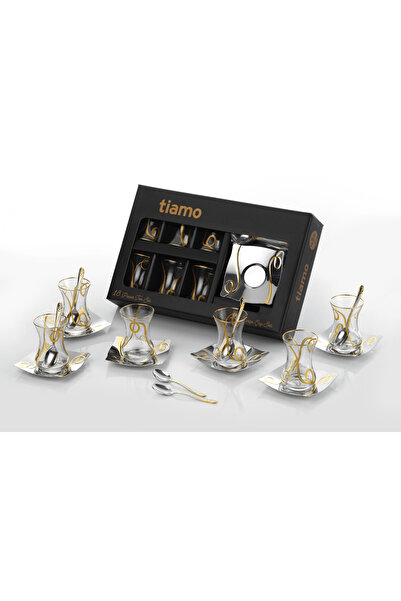 Tiamo İnna Çay Seti Gold 18 Parça / 6 Kişilik