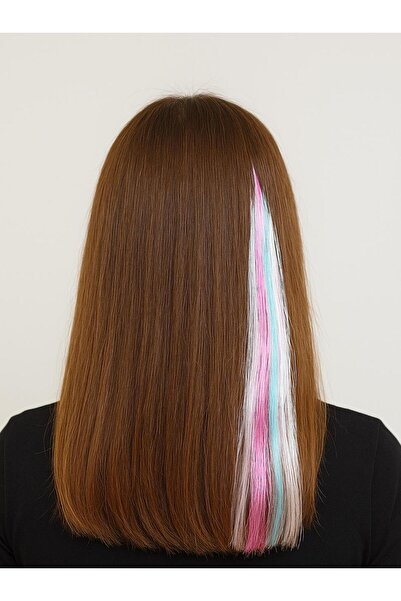 Parti Adresi Renkli Takma Saç Postiş Saçlı Mandallı Toka 6'lı