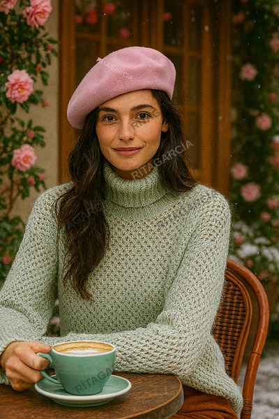 Ritagarcia Γαλλικό τσόχινο ροζ μπερέ ζωγραφικής