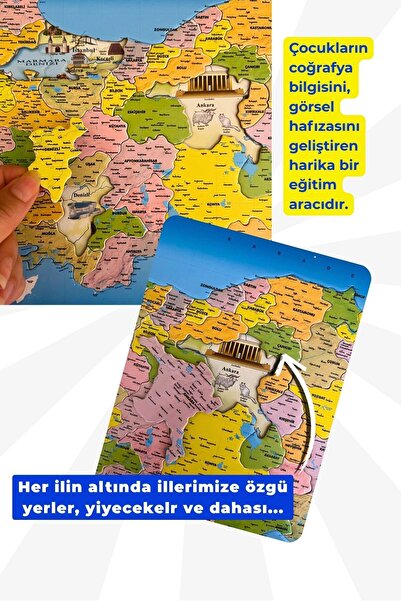 LAÇO KİDS Türkiye Siyasi Haritası 81 Parça Çerçeveli Puzzle