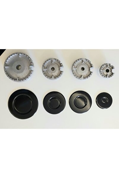 COOK-LAB 8 Parça Siemens Bosch Arçelik Beko Profilo Uyumlu Çakmak Delikli (İtalyan Tipi) Bek ve Kapak Takımı