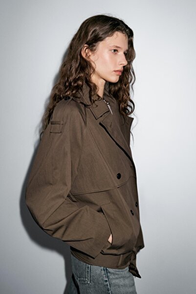 Massimo Dutti Kemer detaylı kısa trençkot