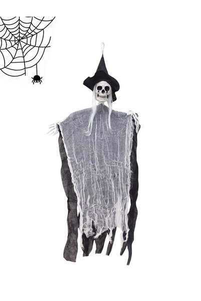 Parti Adresi Cadılar Bayramı Şapkalı İskelet Asılabilir Halloween Parti Dekoru Siyah