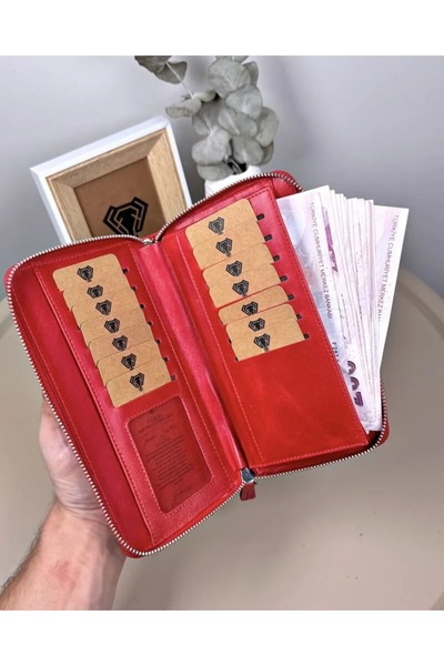 Fil Deri Genuine Leather - with Magnet and Hand Grip Tape - Zippered - Handcuff - Handbag 2100