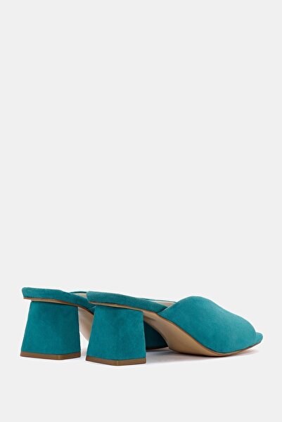Bestyle Turquoise Anna Women's Genuine Leather Heeled Slippers