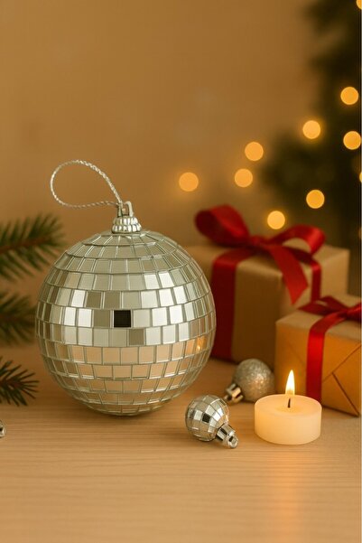 BeySüS Новогодишна елкова украса огледална диско топка 10 см