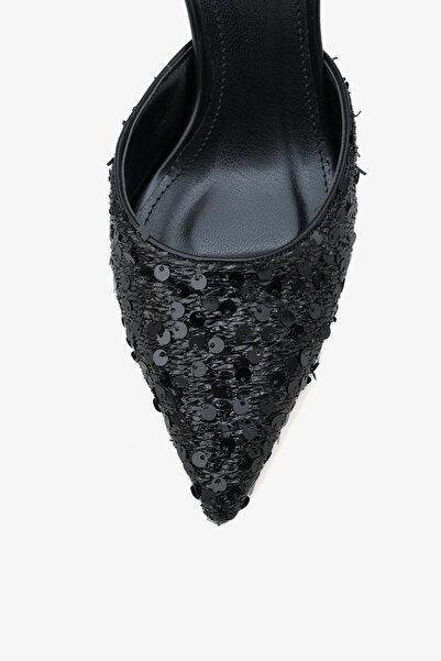 LOJO Kadın stiletto sivri burun pullu topuklu ayakkabı Verona