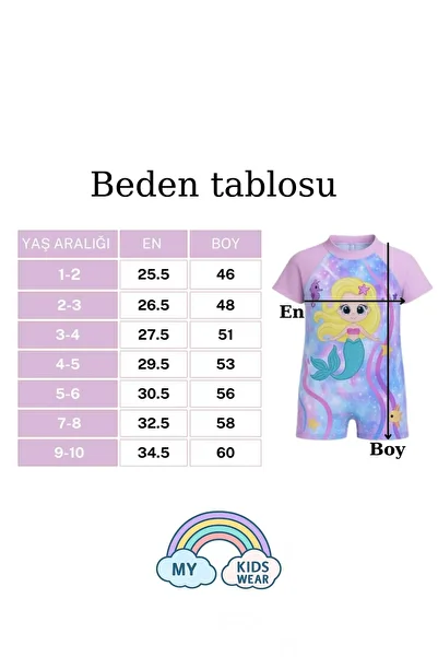 My Kids Wear Diving Fabric Hidden Zippered Boned Character Patterned Girls' Swimsuit