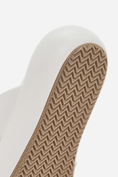 Bestyle Γυναικείες Παντόφλες Λευκή Χοντρή Σόλα - Khayt