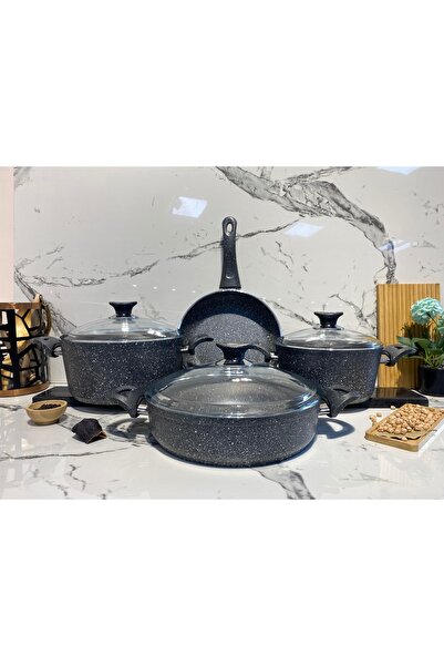 Elvira Granite 7 Piece Pot Set-Grey