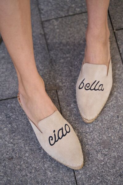 Bestyle Beige Suede Leather Women's Espadrille Slippers - Ciao