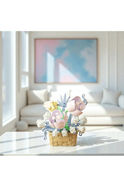 world of flowers Mini Nilüfer Sepeti – DIY 3D Yapboz Blok Seti | 166 Parça De...