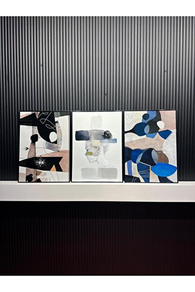 Tablomtr Digital Printed Metal Framed Glass 3-Piece Decorative Table - Trinity