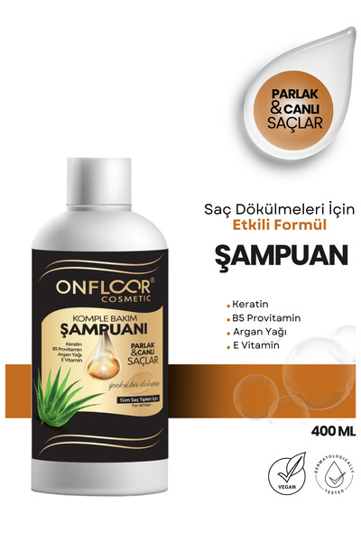 ONFLOOR Dökülme Karşıtı Hızlı Saç Uzatan Saç Bakım Şampuanı Komple Bakım 400ml