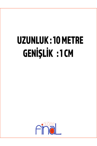 Final Düğme 1 cm x 10 Metre Beyaz Geniş Yassı Lastik – Bel, Paça, Don ve Elastik Bant İçin