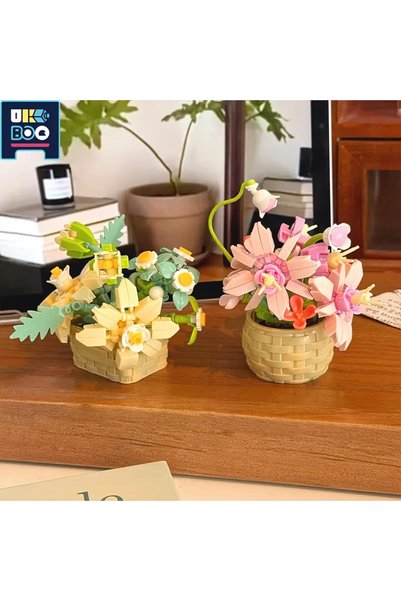 world of flowers Yellow Tulip Bouquet Mini Spring Basket – DIY 3D Puzzle Block Set |   166 Piece Decorative Flower Basket Series