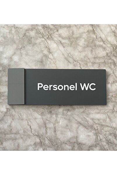 Yönline Mat Antrasit Personel Wc Kapı Isimliği Kendinden Yapışkanlı Pleksi Le...