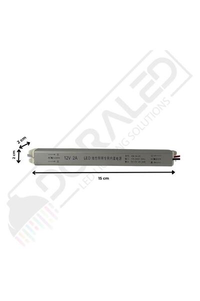 DORA LED Ultra slim ince parmak led adaptör 12 volt 2 amper 24 watt (15x2x2cm)