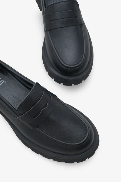 Stella kadın hakiki deri loefar yüksek taban günlük ayakkabı mery