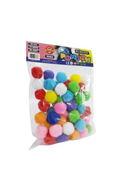 Rubenis Renkli Ponpon 50 Adet 30mm 5062