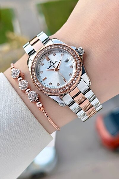Daniel Klein Rose Gümüş Renk 30 Mm Kadın Kol Saati ve Bileklik