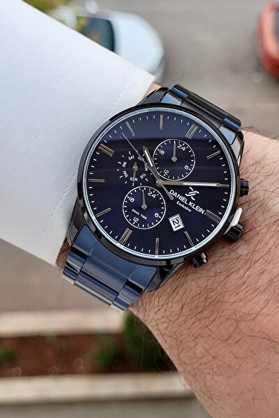 Daniel Klein Kasası Siyah Kordonu Lacivert Renk 24 Ay Garantili 42 Mm Gösterg...