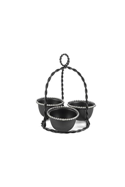Mikasa Moor Black 3-Piece Snack Bowl 25x25x29cm