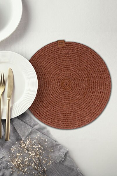 Tropikhome Kahverengi Hasır Supla Amerikan Servis Şık Çeyiz Takımı Örgü Sunum...