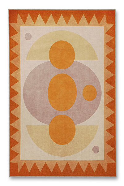 Rugs Modern Halı MOSSO Πορτοκαλί Θεματικό Χαλί με Γεωμετρικά Σχέδια και Υφαντ...