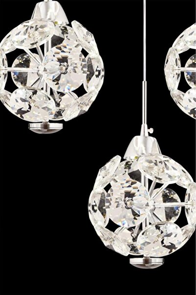 İstanbul Avize İstanbul Avize Dali 3'lü Gümüş 3 Renk Ledli Modern Led Avize