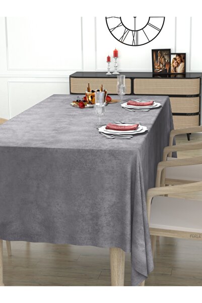 Perle Τραπεζομάντιλο Daily Series Velvet Textured Grey Color