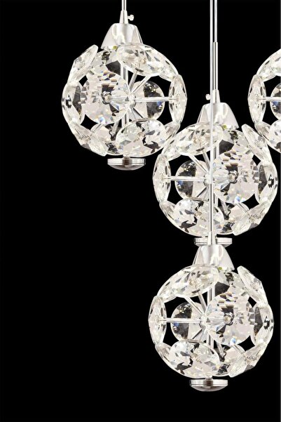 İstanbul Avize İstanbul Avize Dali 4'lü Gümüş 3 Renk Ledli Modern Led Avize