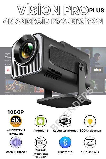 Besenders HY320 1080P 4K PROMAX ORJ Taşınabilir Projeksiyon YeniVersiyon Android Wifi BT AkıllıSinemaProjektör