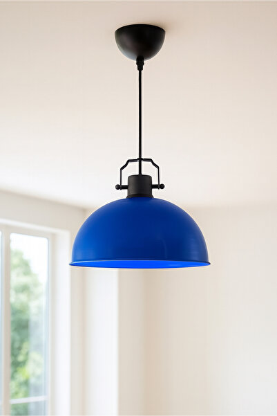 HOMİNG Swiss Retro Mavi Metal Tekli Sarkıt Restoran Kafe Mutfak Antre Salon A...