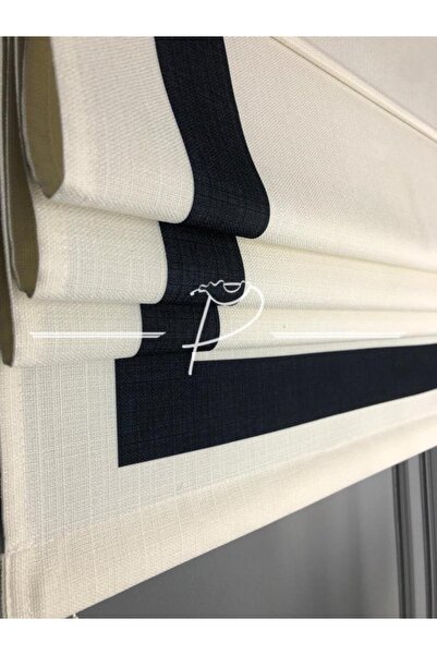 rendecioğlutekstil Katlamalı Keten Perde Siyah Bantlı Çereve Modeli