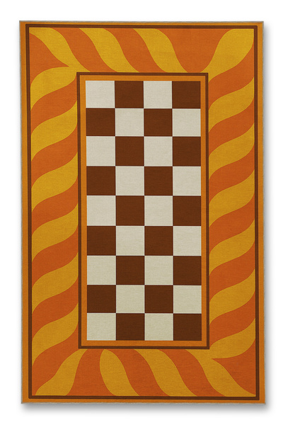 Rugs Modern Halı Mosso Ρετρό Καρό Πορτοκαλί Κυματιστό Σχέδιο Υφαντό Χαλί Μοντ...