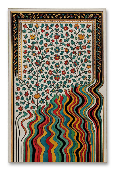 Rugs Modern Halı سجادة موسو متعددة الألوان بنمط عتيق ونقوش متدفقة وقاعدة منسو...