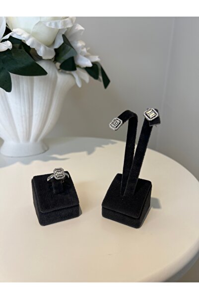 VİYA Joanne Zirkon Taşlı Takı Seti Kolye Küpe Yüzük Bileklik Hediye Set