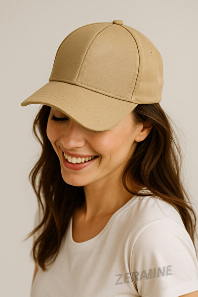 ZERAMİNE Унісекс Регульована Спортивна Кепка Бежева Кепка