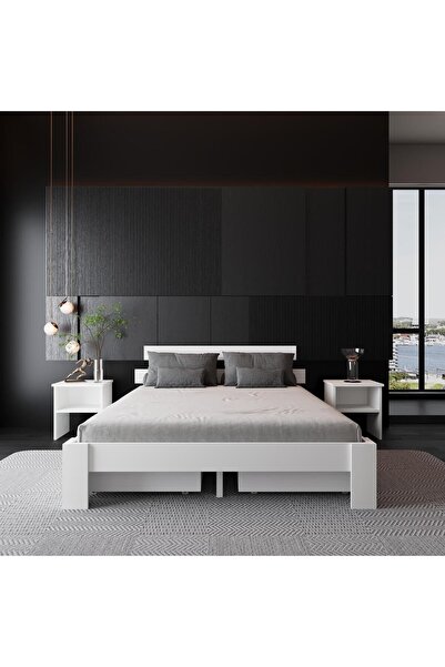 RENAZZO 4 Çekmeceli Lotus Mdf Karyola | Çift Kişilik Yatak Uyumlu, Kolay Kurulum